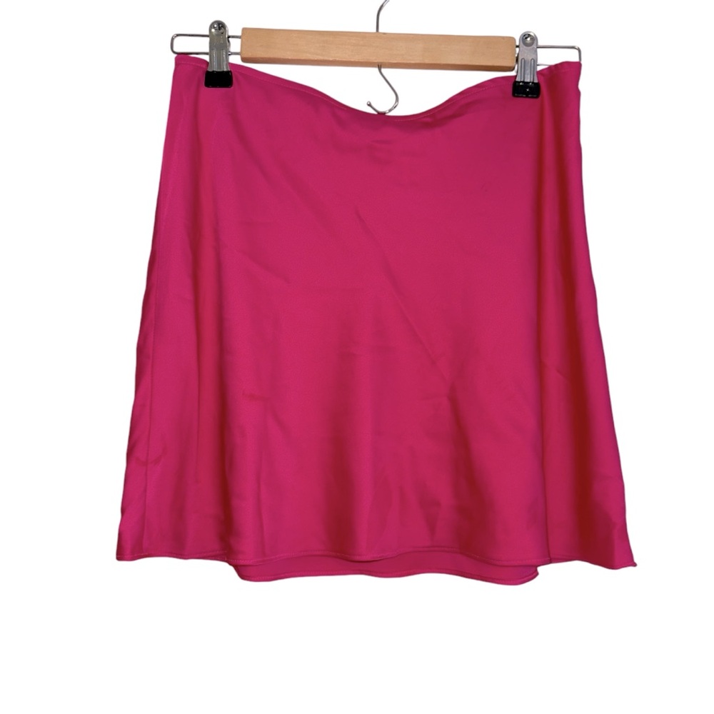 ISALIS MINA SATIN HOT PINK MINI SKIRT Sz M